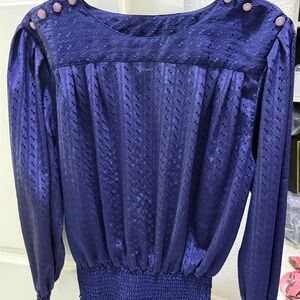 NICOLA Deep Purple Textured Blouse